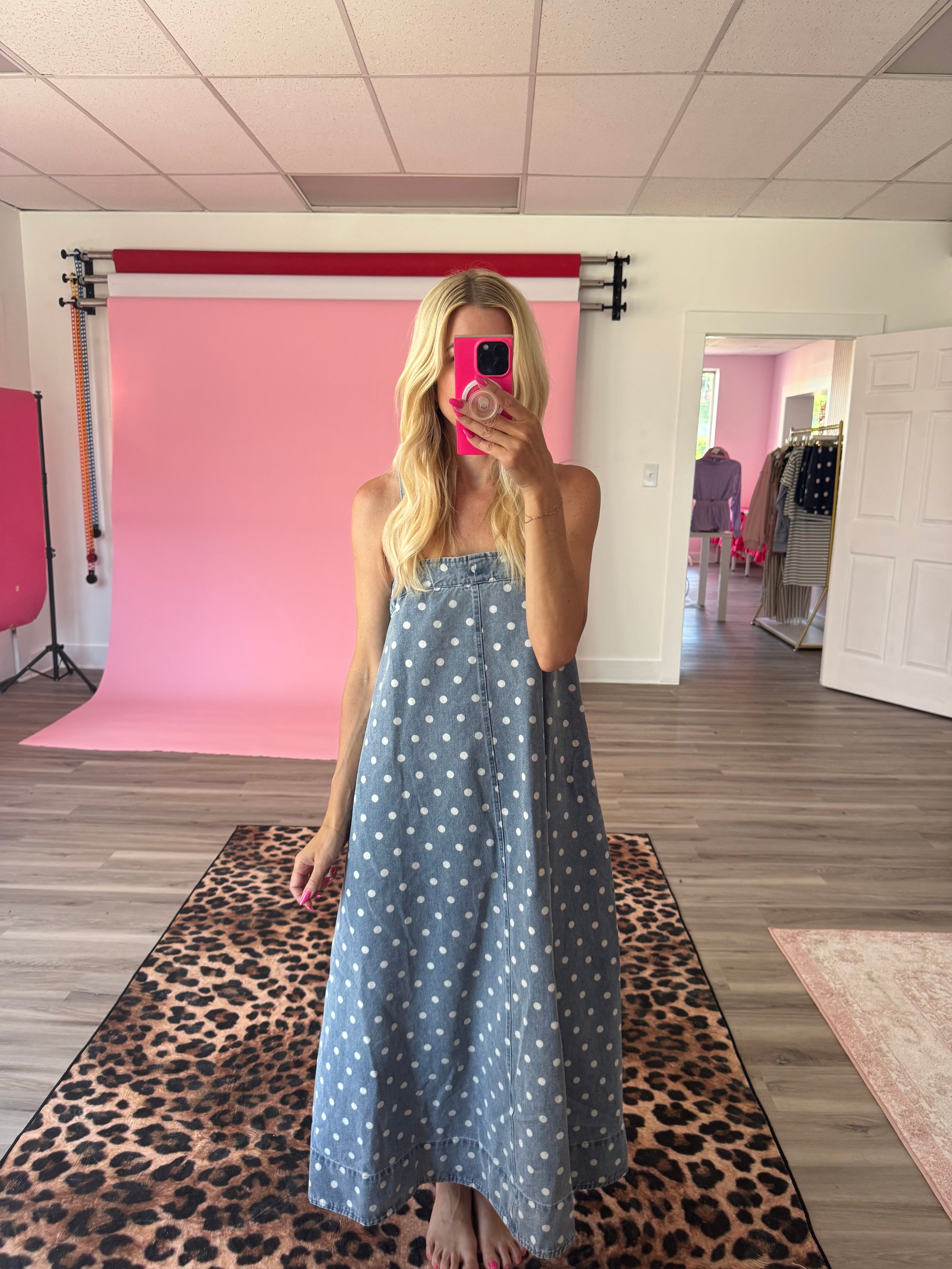 denim dress pink boutique Washed Blush Pink Button Front Strapless Denim Mini Dress