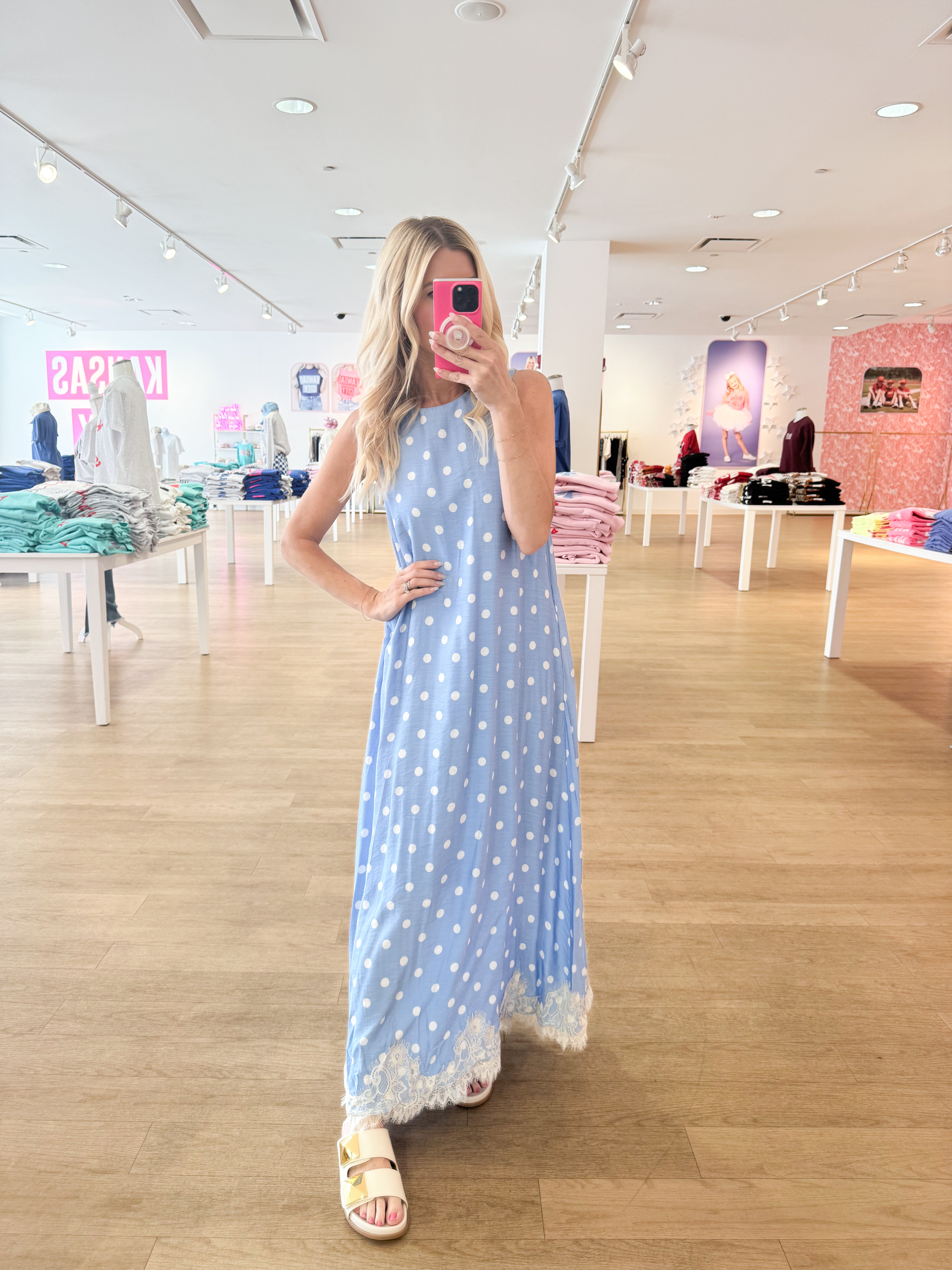 polka dot lace dress The Navy V Neck Ruched Maxi and a little lingering eye contact. Polka dot lace-trim dress -