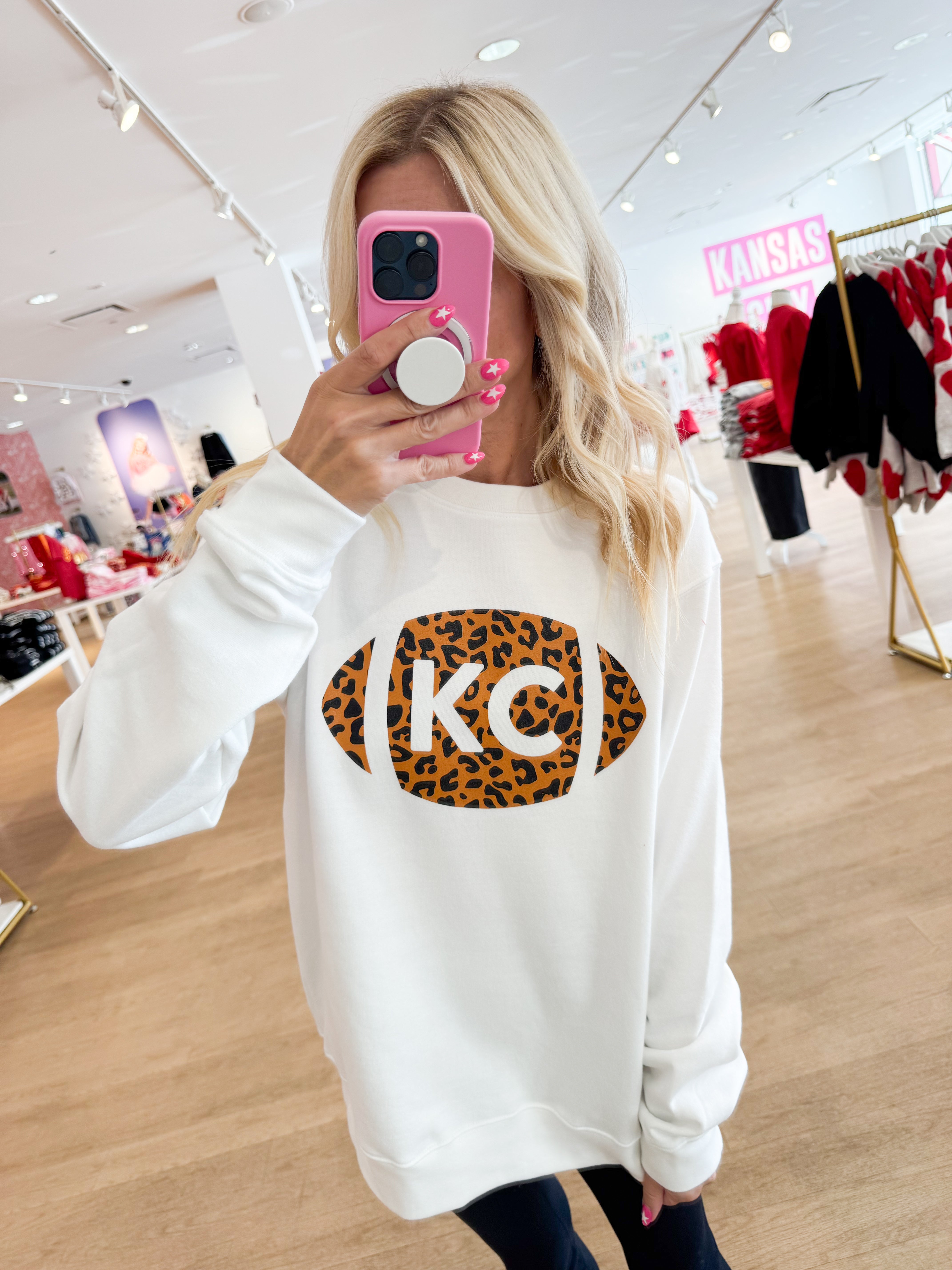 Leopard Football Sweatshirt - Main Image
