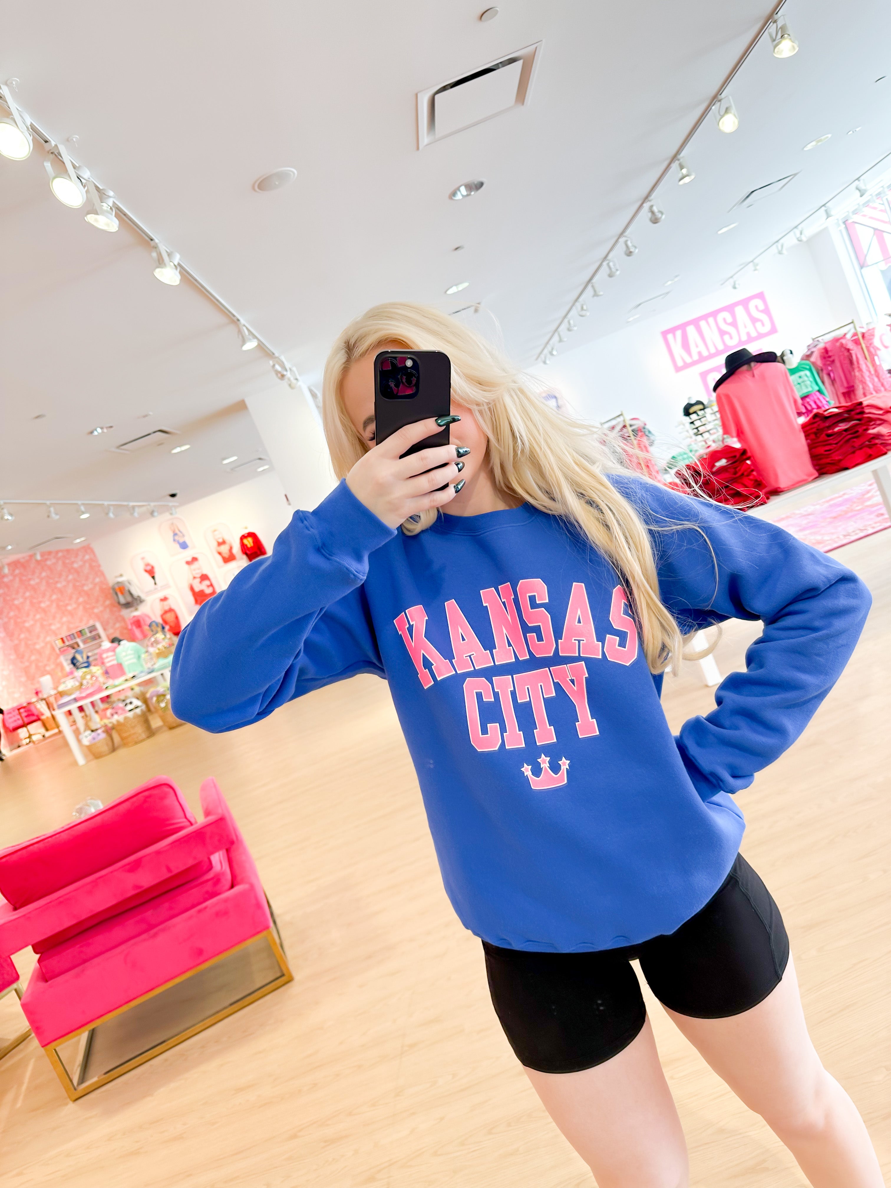 Grey Kansas City Crown Sweatshirt – Pink Dinosaur Boutique